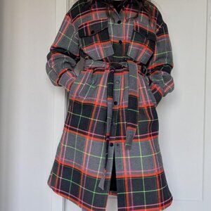 Desigual plaid trench coat